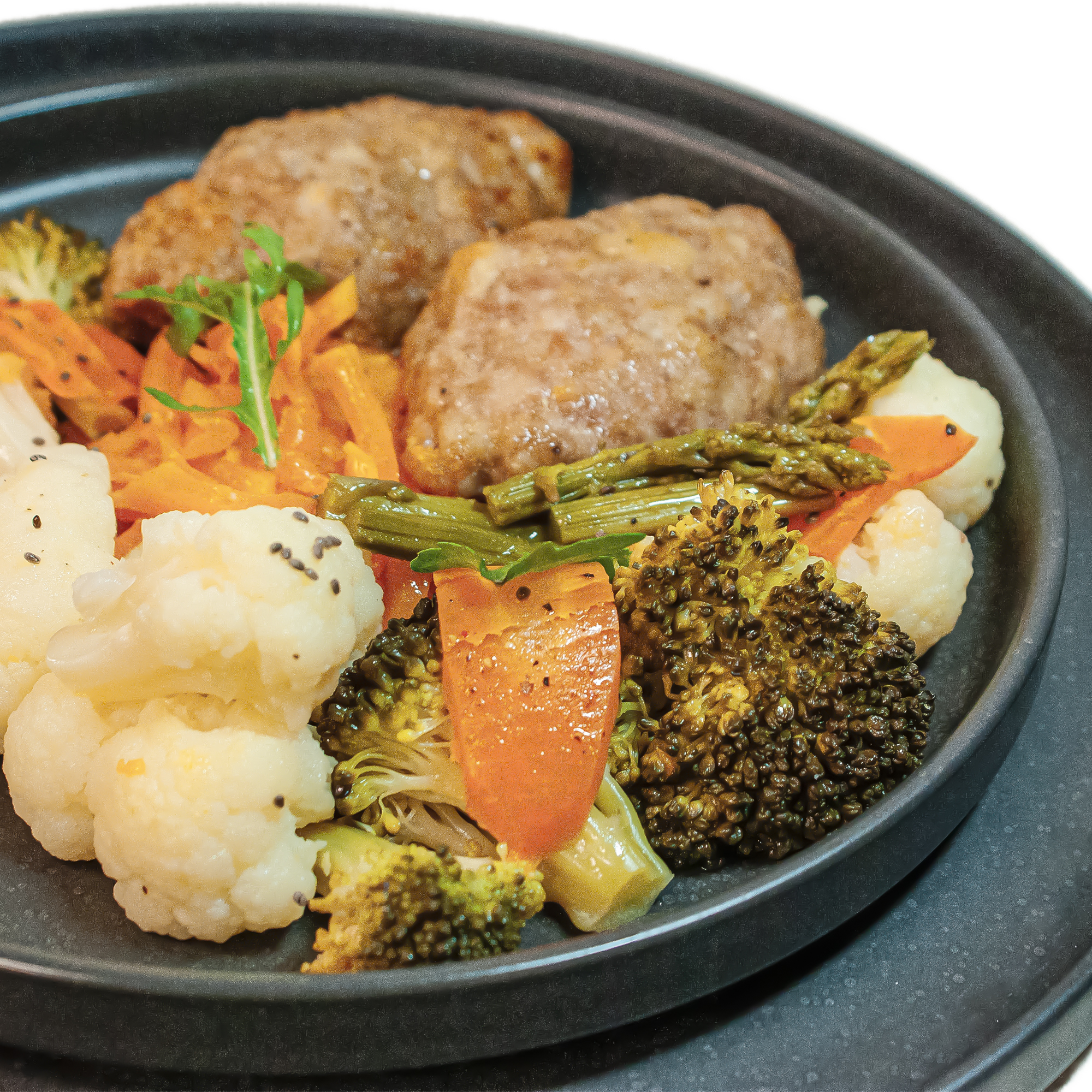 Filletes rusos con verduras al vapor