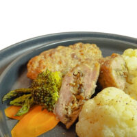 Zrazy (2 unds) con verduras al vapor