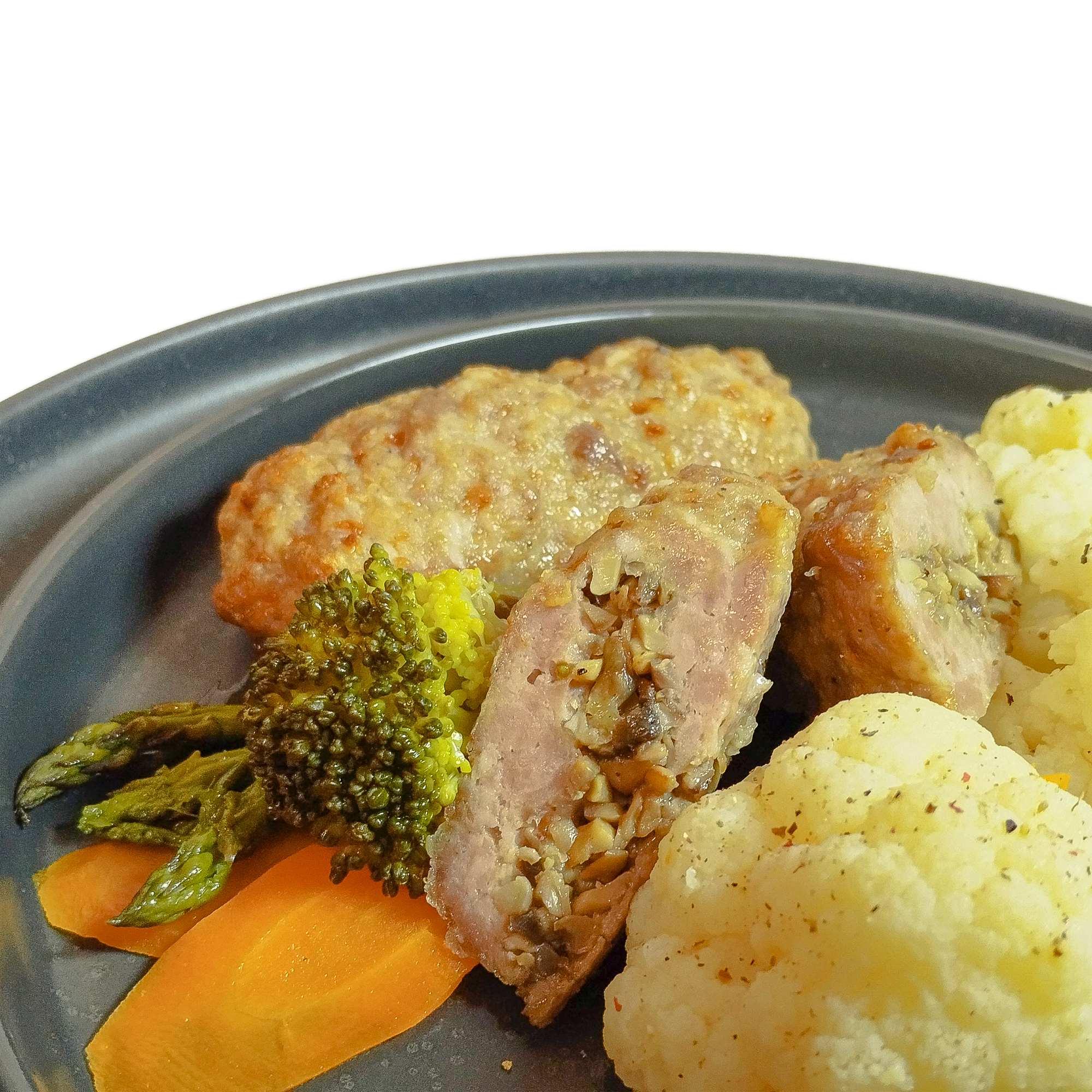 Zrazy (2 unds) con verduras al vapor